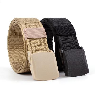 China Unisex Plastic Buckle Cotton Canvas Belt 115cm Metal Allergy Protection for sale