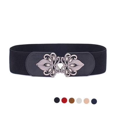 China Alloy Buckle Women Elastic Belts 100cm Invisible Waist Belt for sale