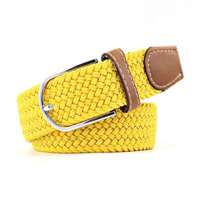 China PU Braided Fabric Elastic Belt Adjustable Men 105cm Alloy Buckle for sale