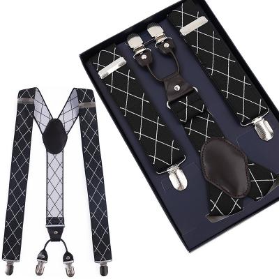 China Y Style Elastic Strap Clip 110cm Genuine Leather Suspenders Custom Printed for sale