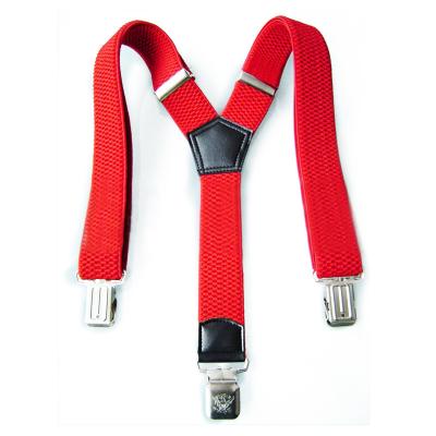 China Children Polyester Elastic Strap Clip 80cm Woven Red Y Back Suspender for sale