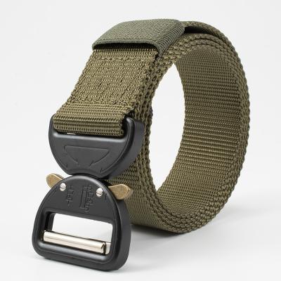 China EDC Tactical Cotton Canvas Belt Metal Buckle 3.7cm Width for sale