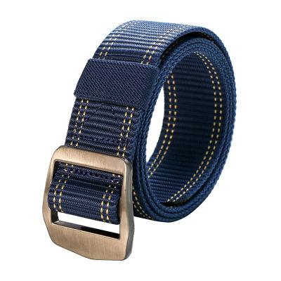 China Unisex Male Cotton Canvas Belt 5.0cm Buckle Elastic Fabric Belt for sale