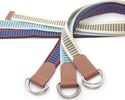 China Printed Logo 88cm Length D Buckle Belts Cotton Webbing 3.0CM for sale