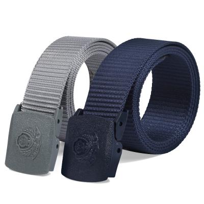 China Rectangle Plastic Buckle Nylon Belt 3CM Mens Military Belt for sale