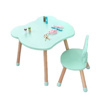 China Hot Selling Environmentally Friendly Northern Europe Kids Tables Wooden Bear Table Study Desk Set for sale