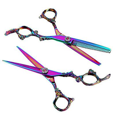 China New Dragon Hair Scissors High Quality Purple Hair Scissors Professional Thinning Cut Hairstyles Hairdresser Shears Scissors for sale