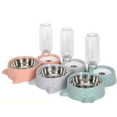 China 2022 Viable Hot Selling Pet Feeder Smart Automatic Pet Bowl Slow Feeding Water Dispenser With Stainless Dog Bowl for sale