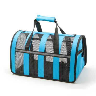 China Stored Outdoor Dog Bags Breathable Cat Carrier Bag Colorful Print Handbag S-L Size Easy Carry Pet Bag Pet Travel Pet Nylon Stripe Cages for sale