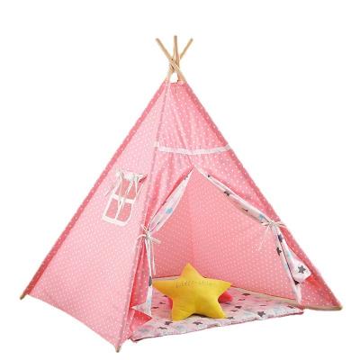 China Children's Entertainment 2021 New Hot Selling Indoor Children Play Princess Baby Pink Dots Teepee for sale