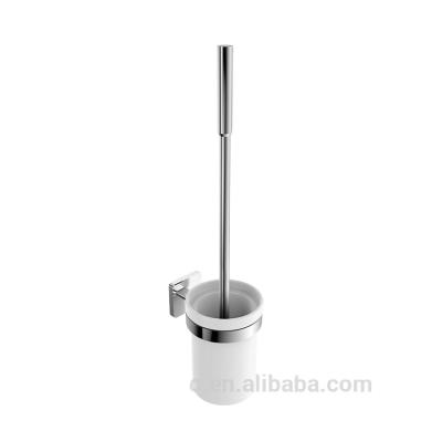 China Modern Bathroom Accessories Toilet Wall Mounted Brass Ceramic Brush Holder Chrome for sale