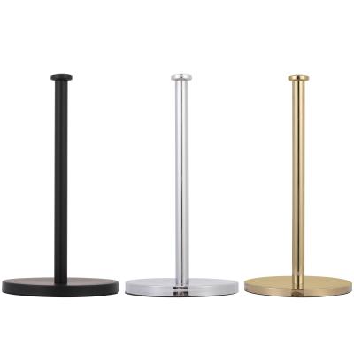 China Contemporary Standing Matte Black Tissue Paper Towel Roll Holder For Kitchen Dining Table Top For Countertop for sale