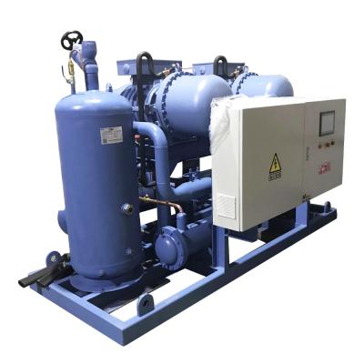 China Fastest Cooling Italy Screw Compressor Unit SW-3L800E 80hp Water Cooled Fast Freezing Condensing Unit Refcomp for sale