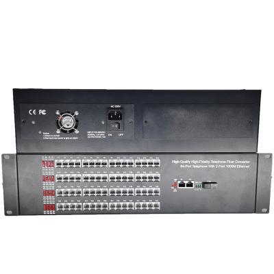 China Manufacture 2-way Gigabit Ethernet Port 20km 64 Channel Pcm Telephone To Fiber Media Converte 431*217*113 for sale