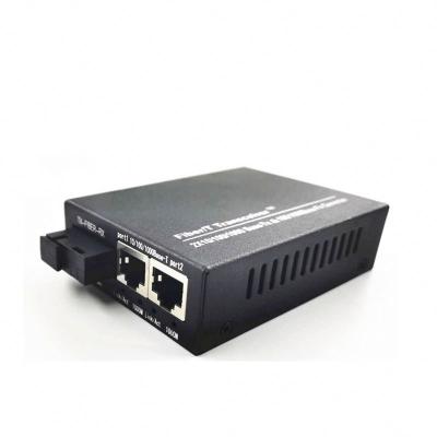 China Monitor Network Traffic OEM Dual Port Gigabit Fiber Optic Transceiver, Photoelectric SC+2rj45 Converter for sale