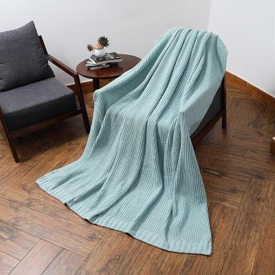 China Soft Light Blue Custom Blanket Anti-Static Sofa Tassel Throw Blanket Nordic Knitted Other Weighted Blankets for sale