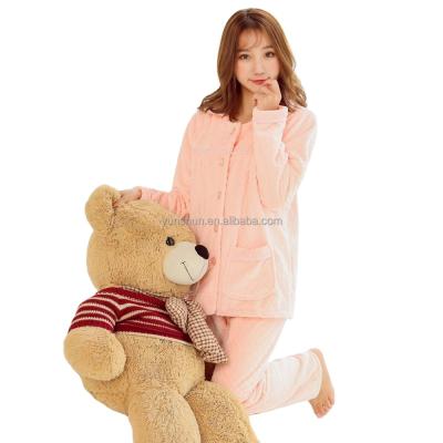 China Fashion QUICK DRY Style Do Well Fashions Soft Warm Flannel Pajamas Women Winter Sleepwear for sale