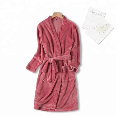 China Thick Nightgowns Family Nightgown Girls Long Robe Flannel Bathrobe Women Thermal Casual Cotton Nightgowns Family Father and Women Long Robe Hotel Robe for sale