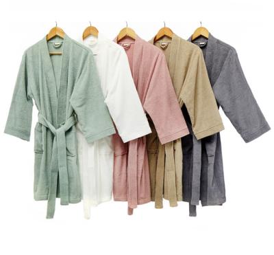 China Classic QUICK DRY Organic Cotton Terry Cloth Robes Natural Eco-Friendly Hotel Spa 100% Combed Cotton Terry Unisex Toweling Bathrobes for sale