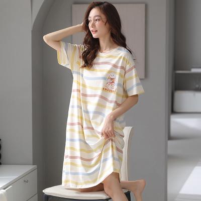 China Women's loungewear pajamas QUICK-DRY long comfortable casual cute dress skirt cotton nightgown spring, summer and autumn for sale