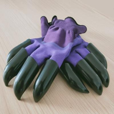 China Custom Breathable /Durable Breathable Outdoor Hand Weeding Garden Gloves With Claws Latex Work Safety Gloves for sale