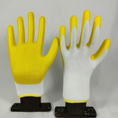 China New Work Protection Style Factory Cut Heavy Duty Nitrile Coated Protective Construction Non-slip Hand Works Safety Gloves for sale