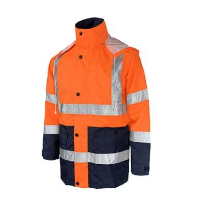 China Class 3 Visibility Coverall Water Proof Workwear Safety Reflective Uniform Raincoat Waterproof/Breathable/High Visibility Tops for sale