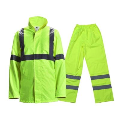 China High Security Waterproof Traffic Waterproof OEM Service Visibility Safety Rain Jacket Reflective Rain Jacket for sale