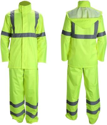 China Wholesale Water Proof Customized Men Safety Reflective High Visibility Work Jacket Waterproof Rain Coat hi force for sale