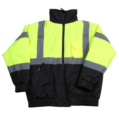 China Winter Reflective Waterproof Yellow High Safety FONIRRA Water Proof Construction Visibility Security Bomber Jacket for sale