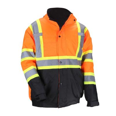 China Winter Workwear Waterproof High Safety High Visibility Jacket Water Proof Reflective Workwear Jackets for sale