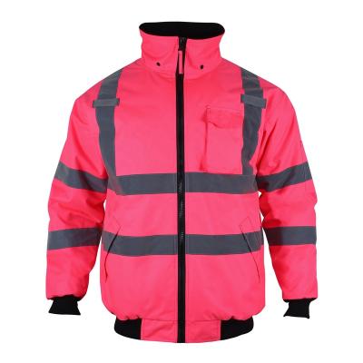 China Water Proof Black Lower Level 1 With Hoodie Work Winter Jacket Visibility Jacket Men Waterproof Reflective Safety High for sale