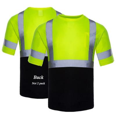 China High Visibility Fit T-shirt Breathable Construction Tops Visibility Dry Customized Mens Clothing Reflective With Logo Safety Reflective Shirts for sale