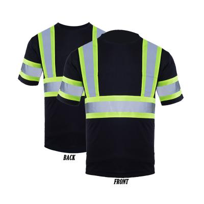 China Wholesale Customized Reflective Shirt Men's Safety Visibility Shirts Breathable Reflective Water Proof T-shirt Work Tall for sale