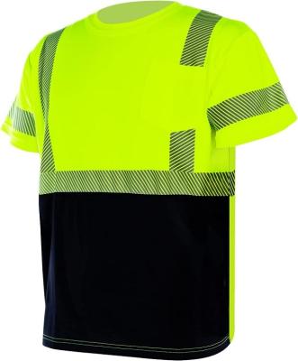 China High Visibility Customized Breathable Shirt Construction Vis Reflective Road Work Safety Short Green T-Shirts Hi for sale