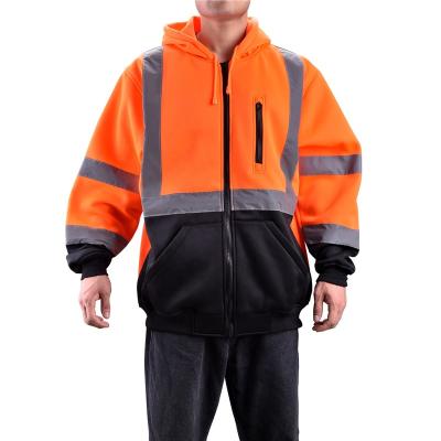 China ANSI HIGH VISIBILITY FONIRRA High Visibility Hoodies Safety Sweaters Class 3 Orange Reflective Jackets for sale