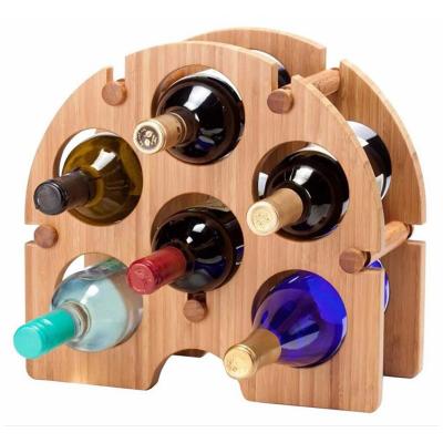 China Europe Bamboo Wine Rack Wine Bottle Storage Rack; Easy Assembly Wine Display Rack for sale