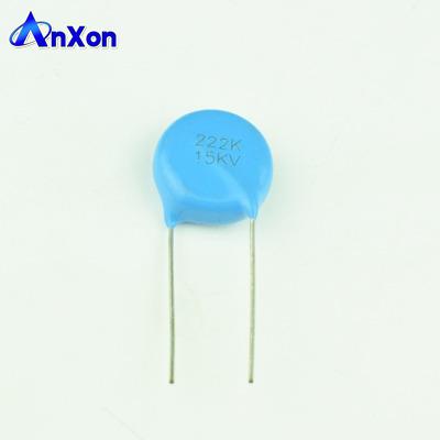 China Size Voltage 615R150GAD25 Z5U 15KV 2500PF 252 Blue Coated Disc Ceramic Capacitor for sale