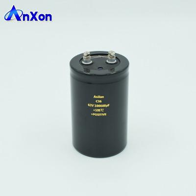 China General purpose capacitor 63V 100000uF type aluminum electrolytic capacitor with screw terminals 63V 100000MFD for sale