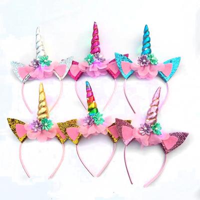 China European and American Style Children Hair Accessories Kids Party Headwear Accessories Unicorn Headband for sale