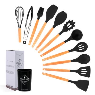 China Sustainable Wholesale Colorful Silicone Kitchenware Set Home Cookware Set for sale