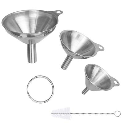 China New design funnel viable oil filter filter stainless steel funnel mini funnel 3 sets for sale