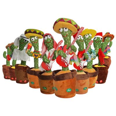 China Sing to Amazon Hot Selling Cute Flower Pot Twist Dance Cactus Doll Singing Dancing Cactus Stuffed Plush Talking Toy for sale