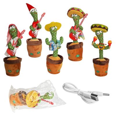 China XCD204 Huggys Wuggy Plush Toy English Songs Dancing Flower Cactus Ubs Music Doll Cacti Plush Cute Twisting Chargeable Toy for sale