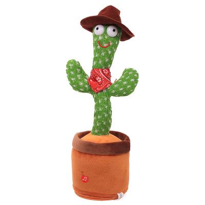 China Cute Plush Amazon Hot Selling Flower Twisted Stuffed Cactus Stuffed Doll Singing Dancing Cacti Talking Plush Toy Cactus Toy for sale