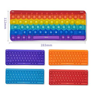 China Hotselling Cute Cartoon Amazon Keyboard Silicone Decompression Toys with Printed Letters for Adults and Kids Push Bubble Sensory Toys for sale