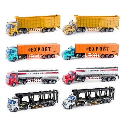 China 2022 Diecast Toy Semi-Trailer Heavy Duty Transport Construction Dump Pull Back Car Kids Toy Truck Vehicles Diecast Toy for sale