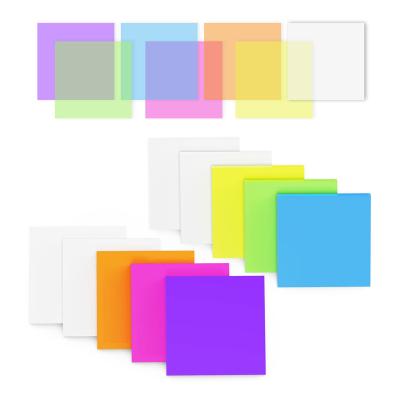 China Stationaries Self Adhesive Custom Color See Through Kawaii Pastel Translucent Set Cute Clear Transparent Memo Pad Sticky Notes for sale