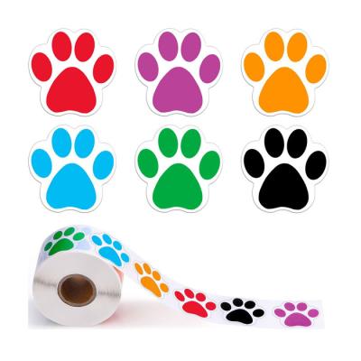 China High Quality Pet Paw Dog Footprint Waterproof New Arrivals Gift Box Label Sticker Decal for sale