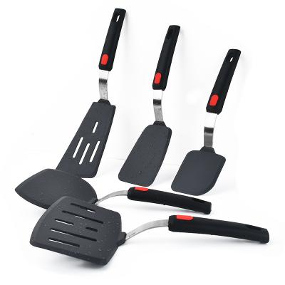 China Viable Logo Stainless Steel Baking Steak Custom Spatula Food Grade Silicone Heat Resistant Spatula for sale